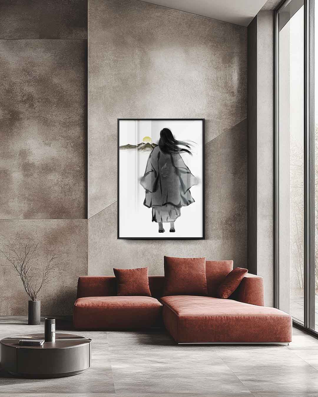 Dageraad in de Bergen – staande wandkunst voor woonkamer of interieur