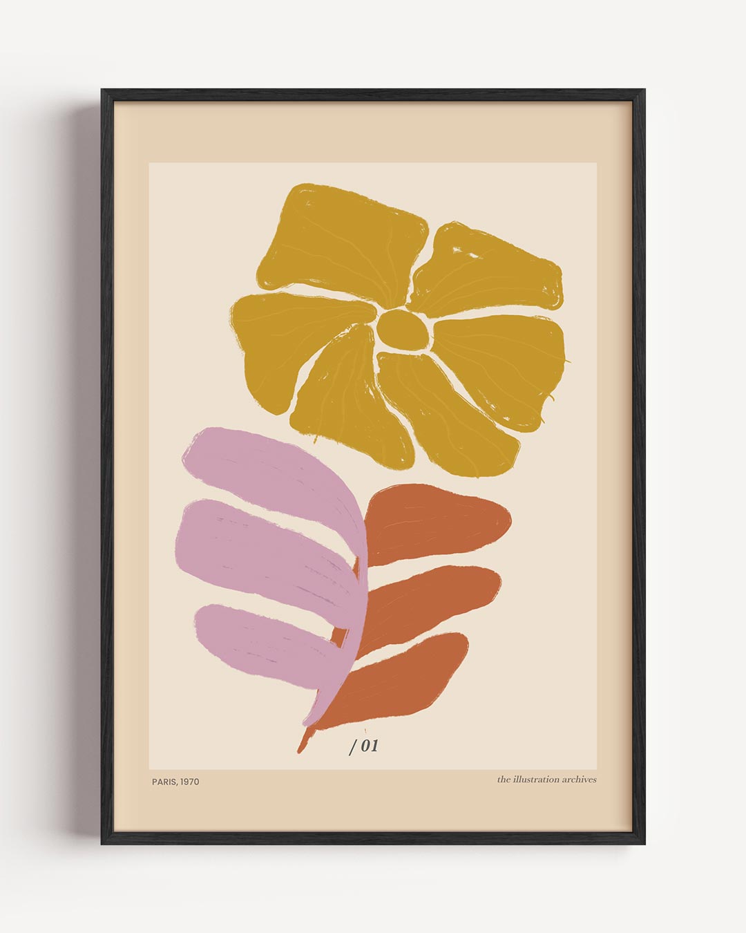 Vintage Bloemen en Bladeren – bloemen portret poster als wanddecoratie