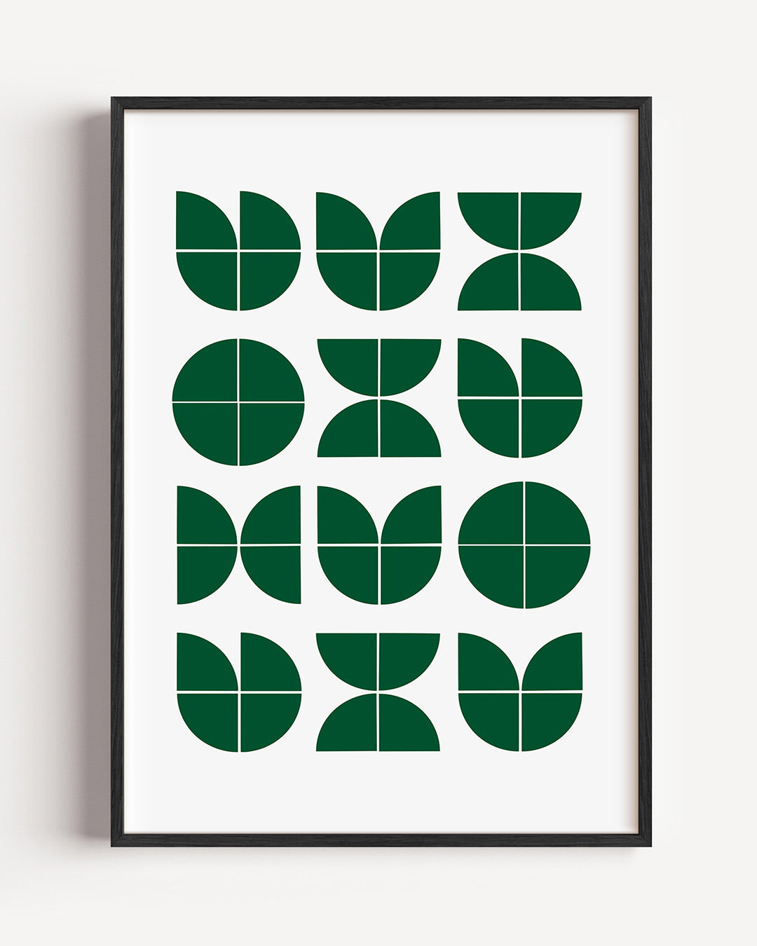 Groene vormenritme – staande Bauhaus poster als wanddecoratie