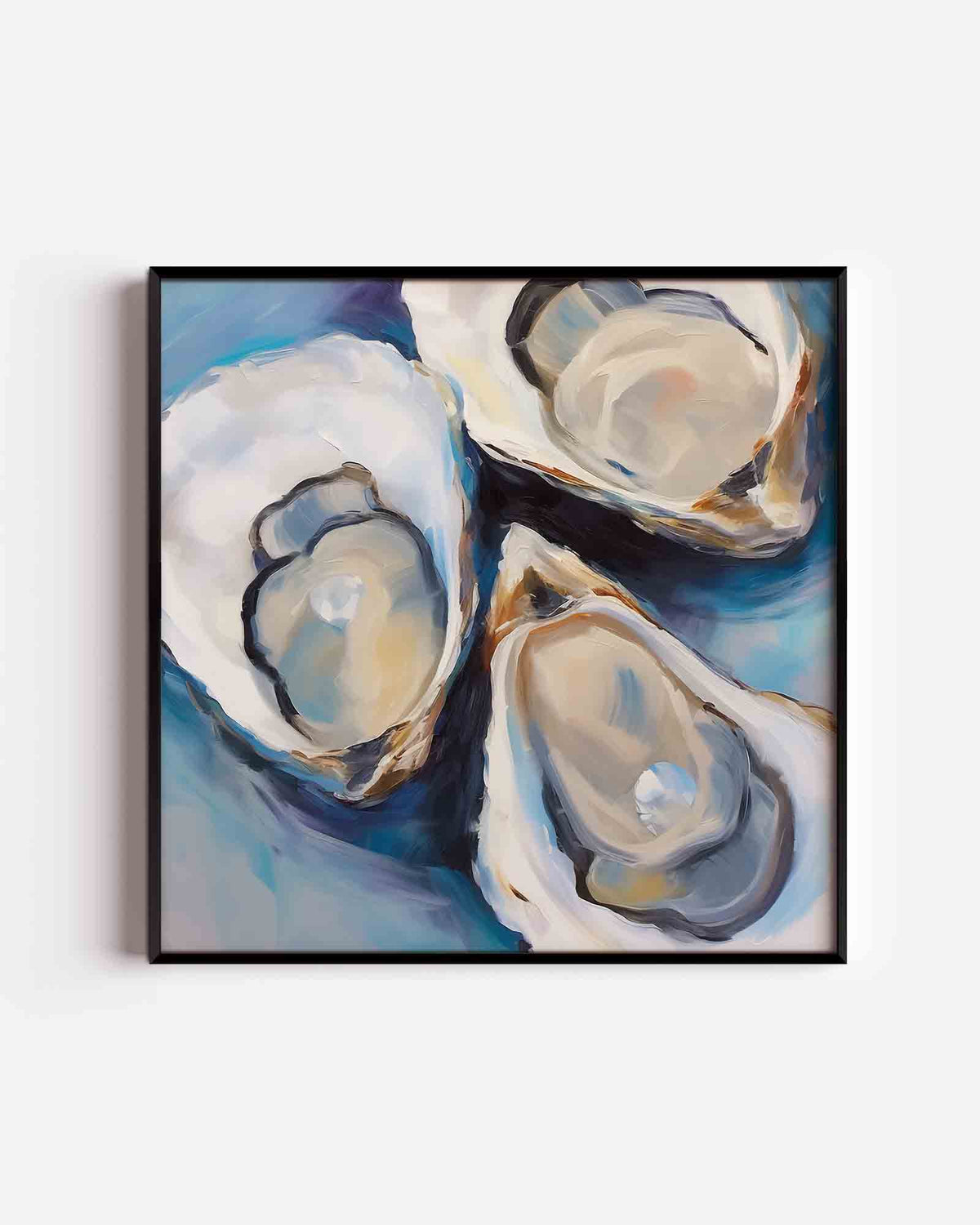 Drie oesters – keuken vierkante poster als wanddecoratie