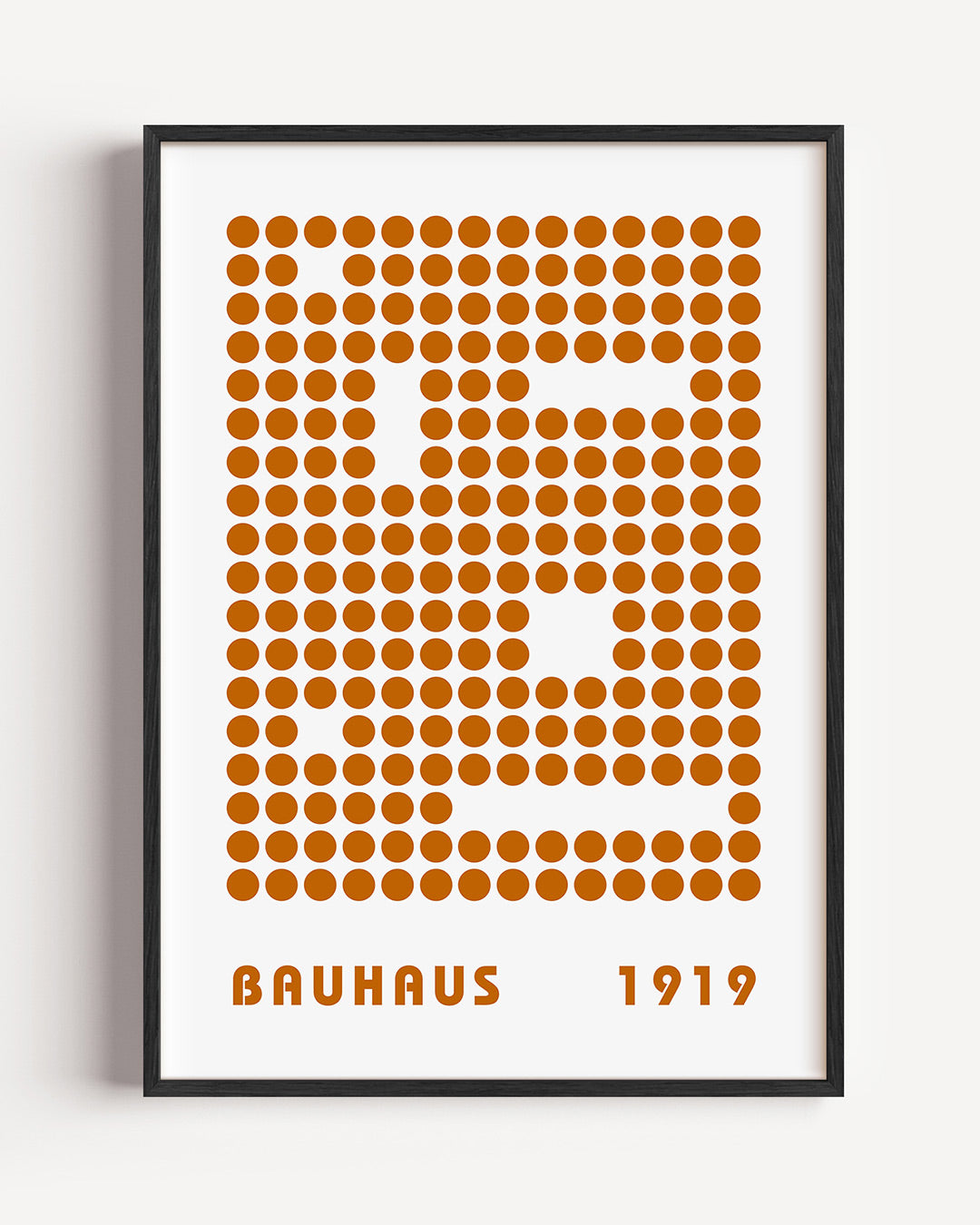 Cirkelpatroon en typografie – staande Bauhaus poster als wanddecoratie