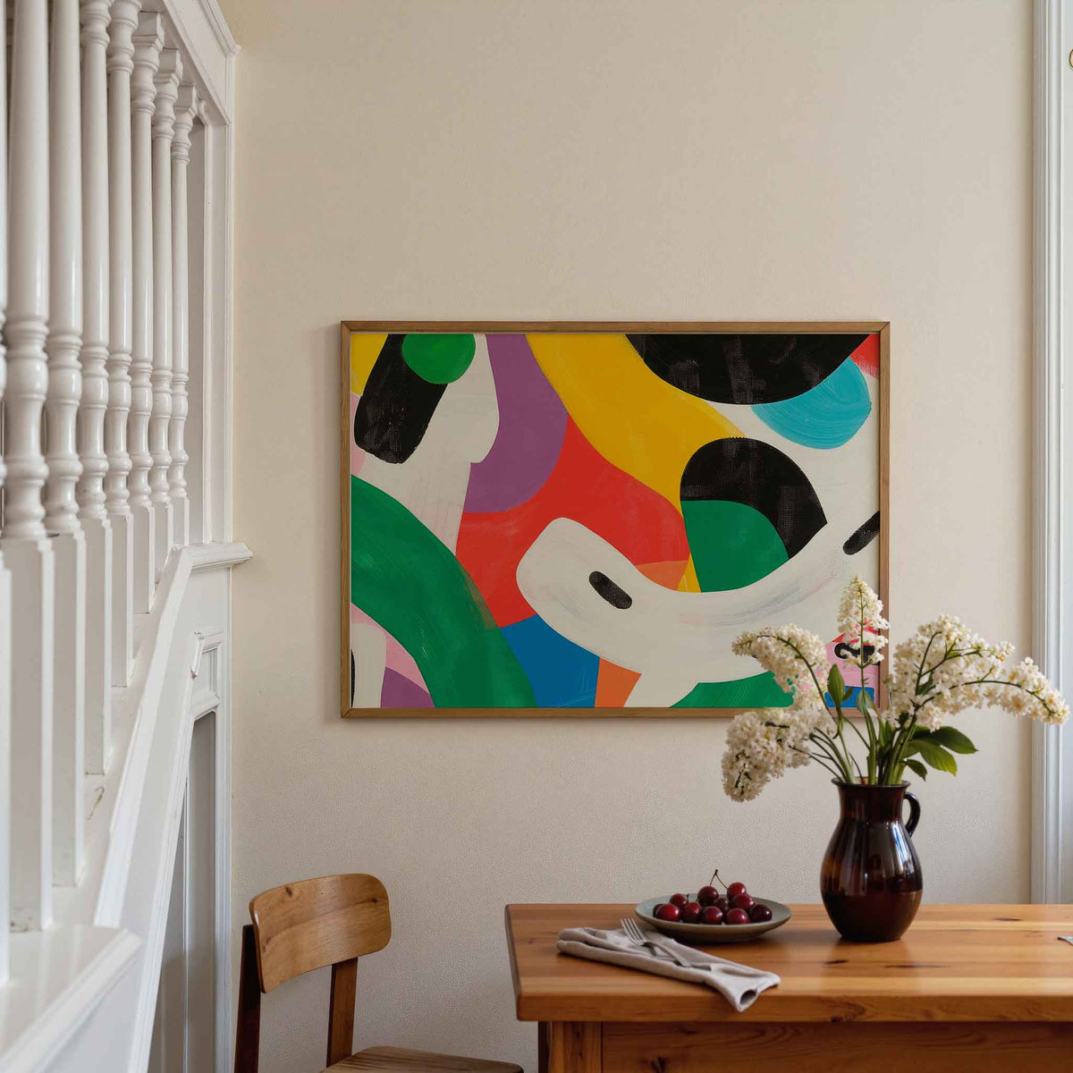 Abstracte vormen – moderne poster in liggend formaat