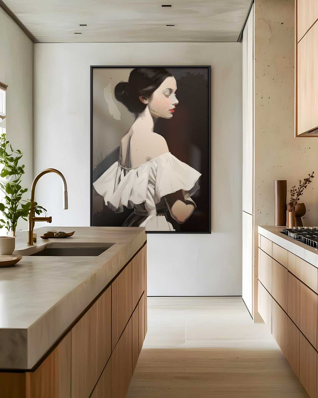 Elegante Dromerigheid – kunstwerk met zwarte baklijst