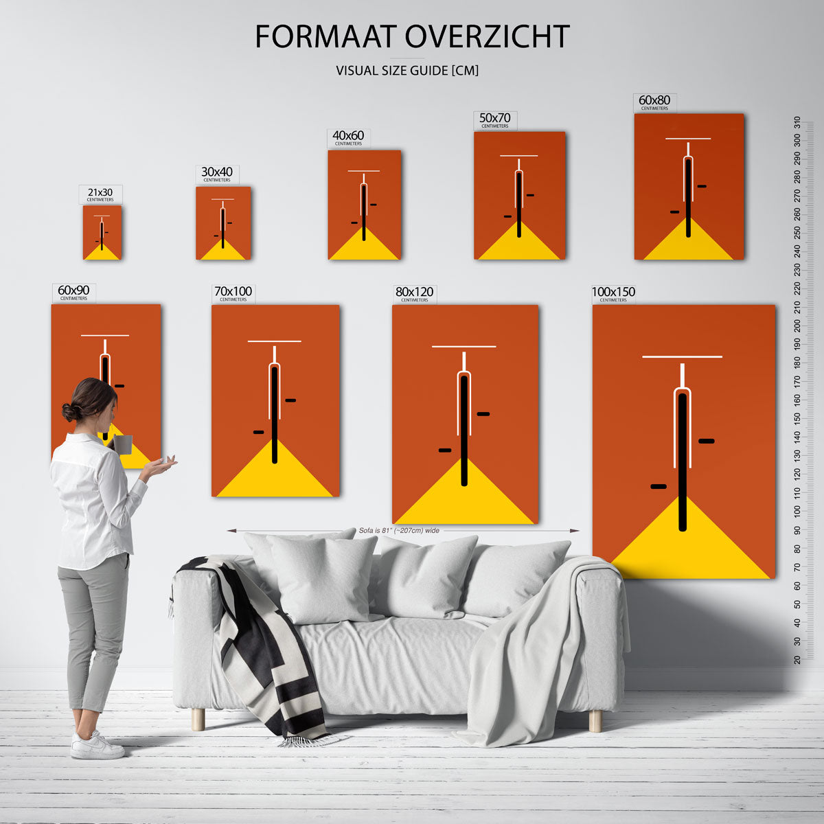 Lijnen en vlakken – geometrische poster in Bauhaus-stijl van WallArtistic