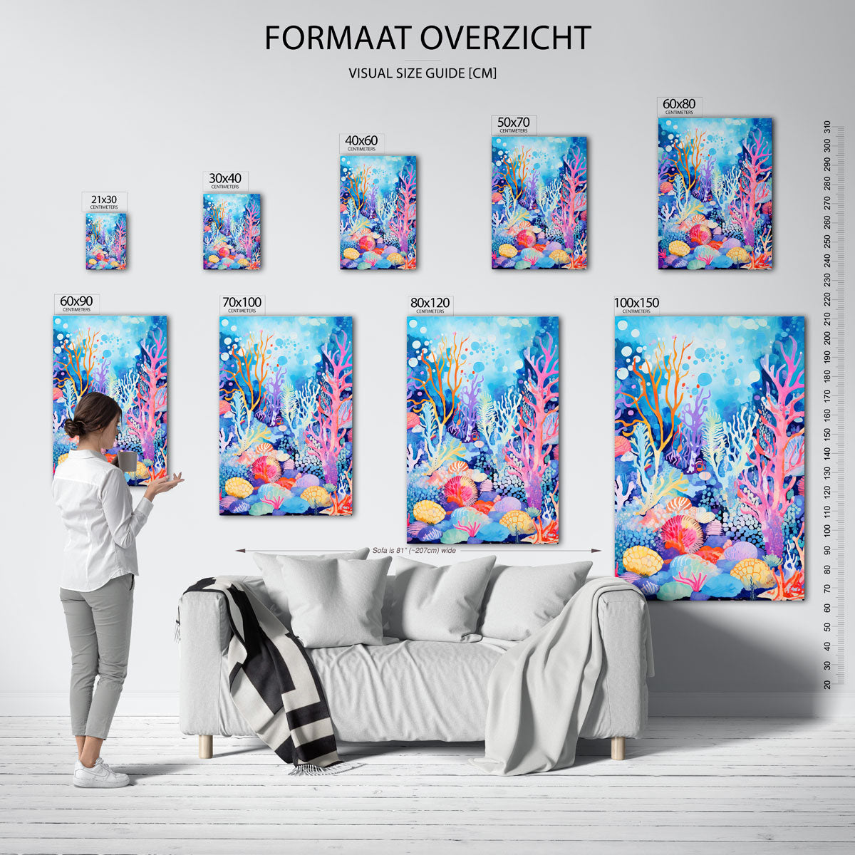 Kleurrijke koraalriffen – staande muurposter voor de kinderkamer