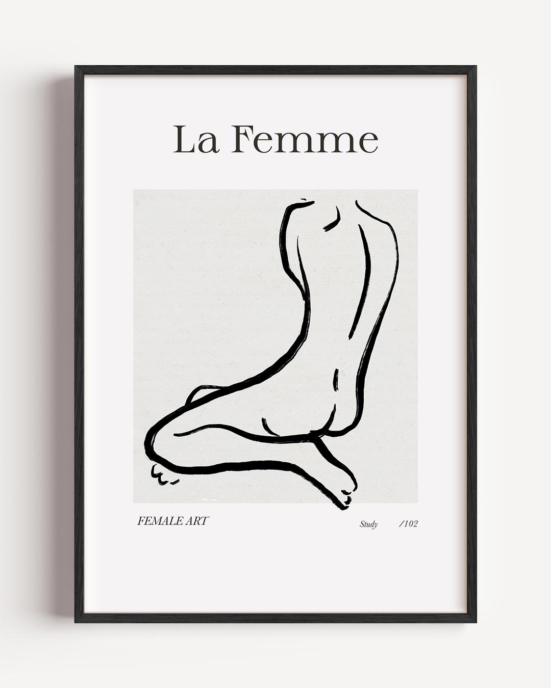 La Femme Minimalistische Kunstposter – lijntekening portret poster als wanddecoratie
