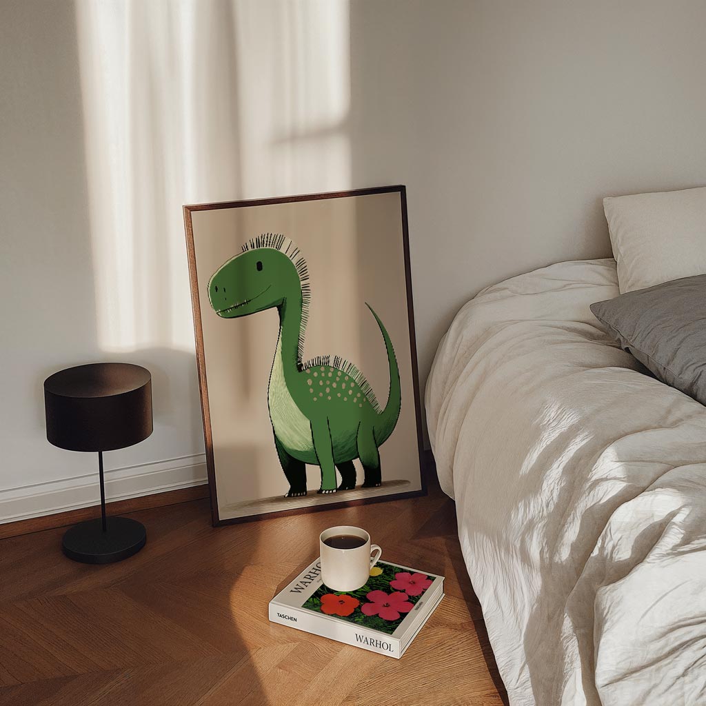 Schattige Dinosaur – staande kinderkamer wanddecoratie van WallArtistic