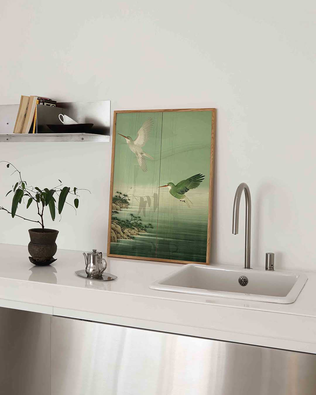 Vliegende vogels – Aziatische poster in staand formaat