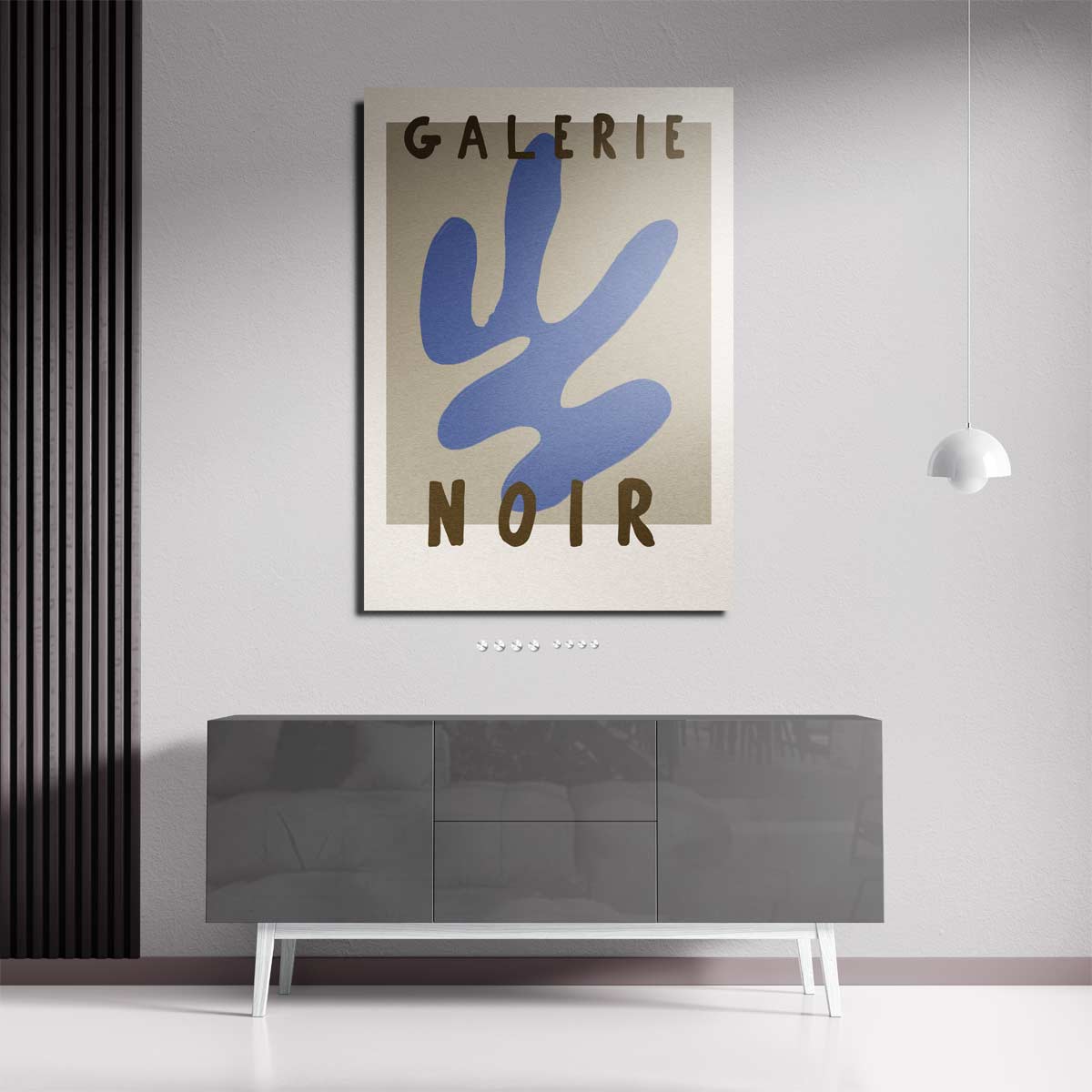 Retro Abstract Blauw en Bruin Poster – plexiglas kunstwerk als wanddecoratie