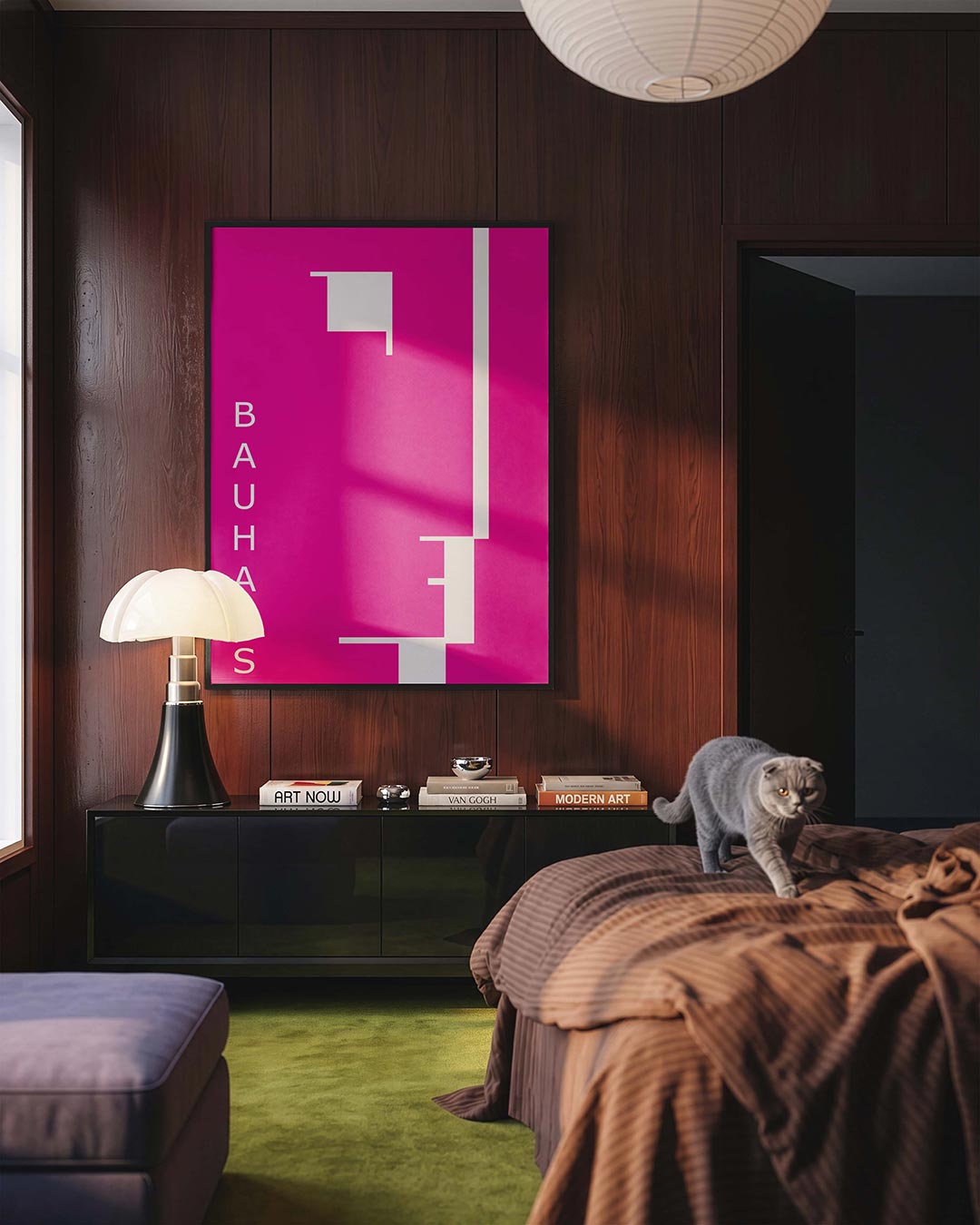 – geometrische Bauhaus poster in staand formaat