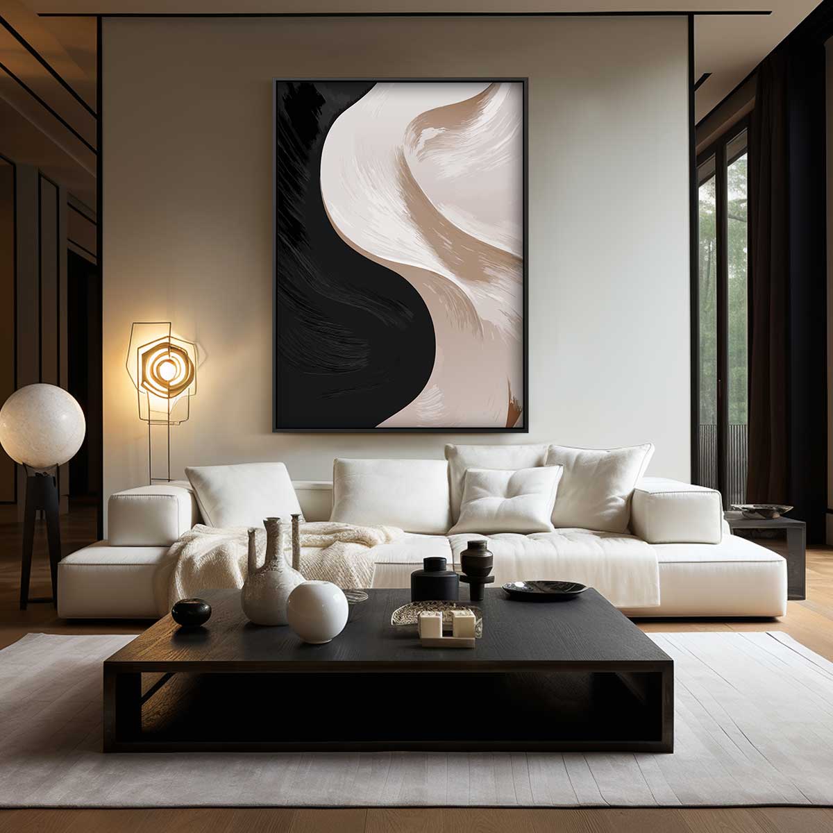 Stijlvolle Abstracte Harmonie – modern portret kunstwerk van WallArtistic