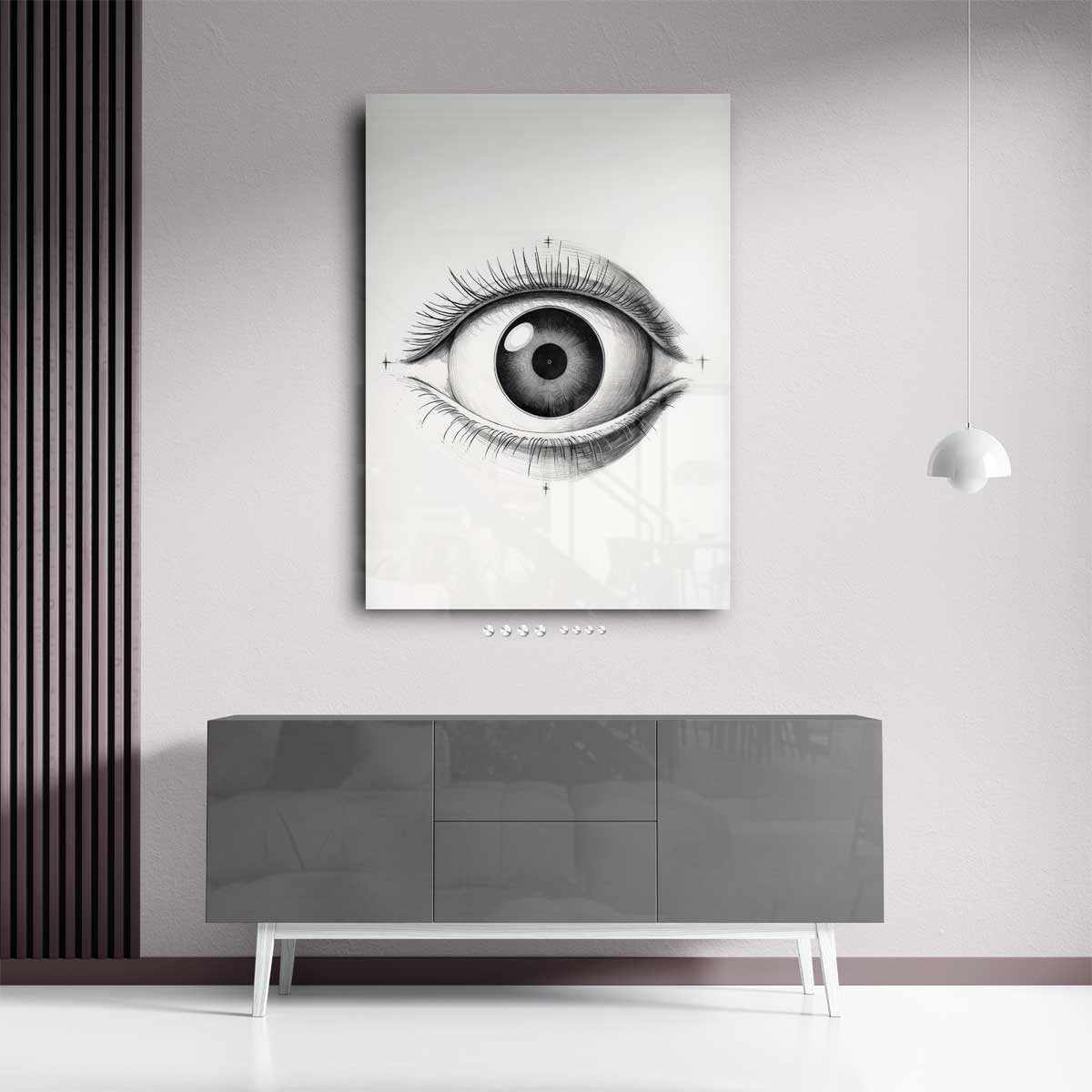 Intrigerend Potloodtekening Oog – kunstwerk met zwarte baklijst