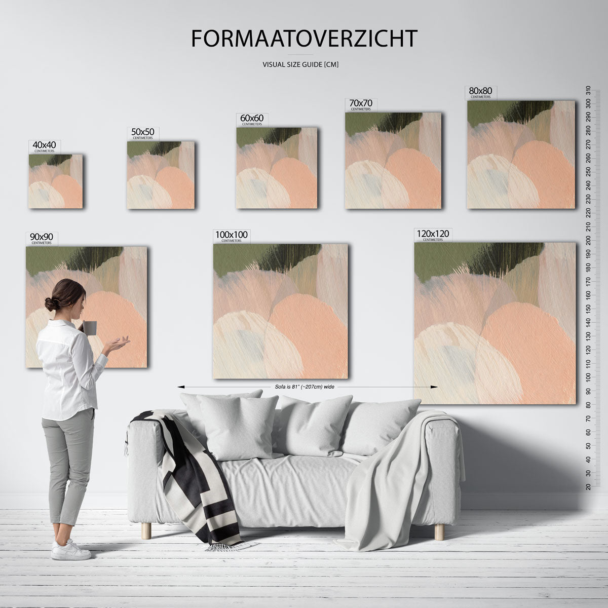 Abstracte vormen – vierkante muurposter met artistieke uitstraling