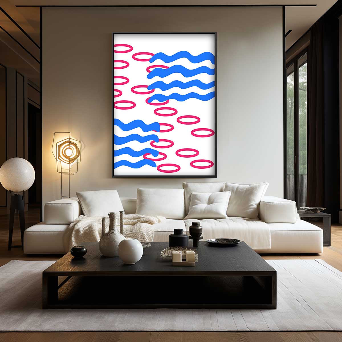 Speelse Golfpatronen – modern portret kunstwerk van WallArtistic