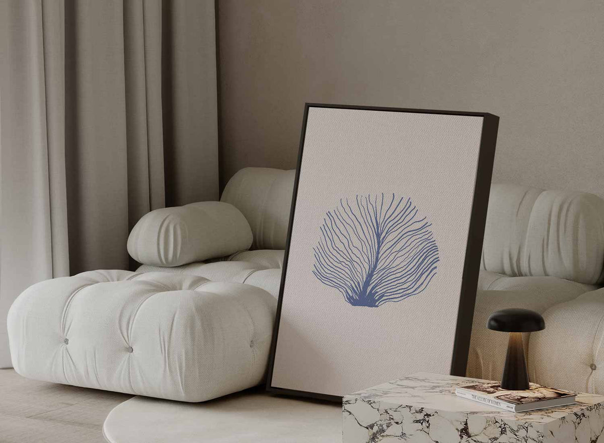 Abstracte Zeewaaiers Blauw – canvas kunstwerk als wanddecoratie