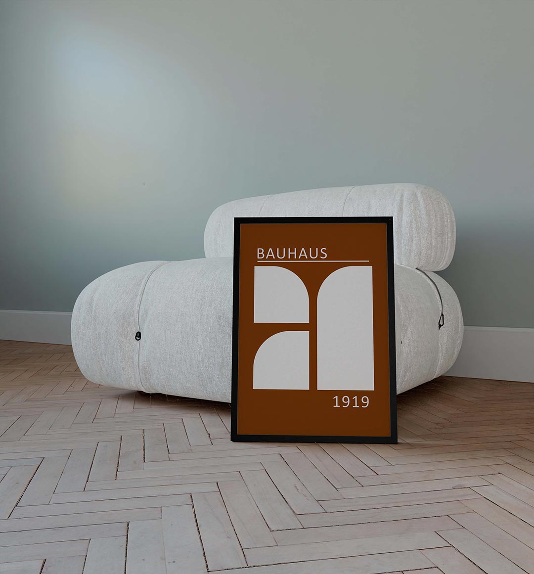 Vorm en balans – geometrische poster in Bauhaus-stijl van WallArtistic
