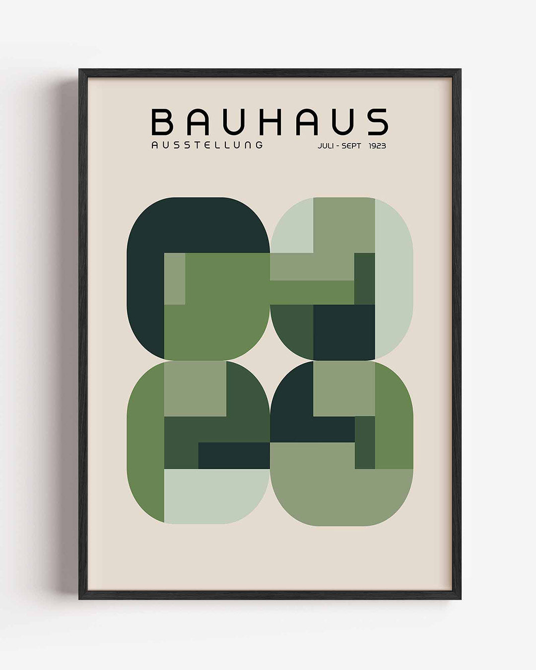 Vormritme en kleur – staande Bauhaus poster als wanddecoratie