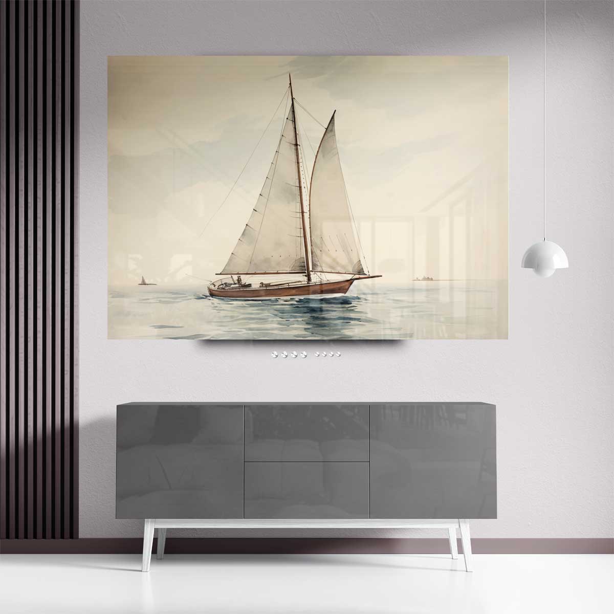 Serene Zeiltocht – staand kunstwerk voor modern interieur