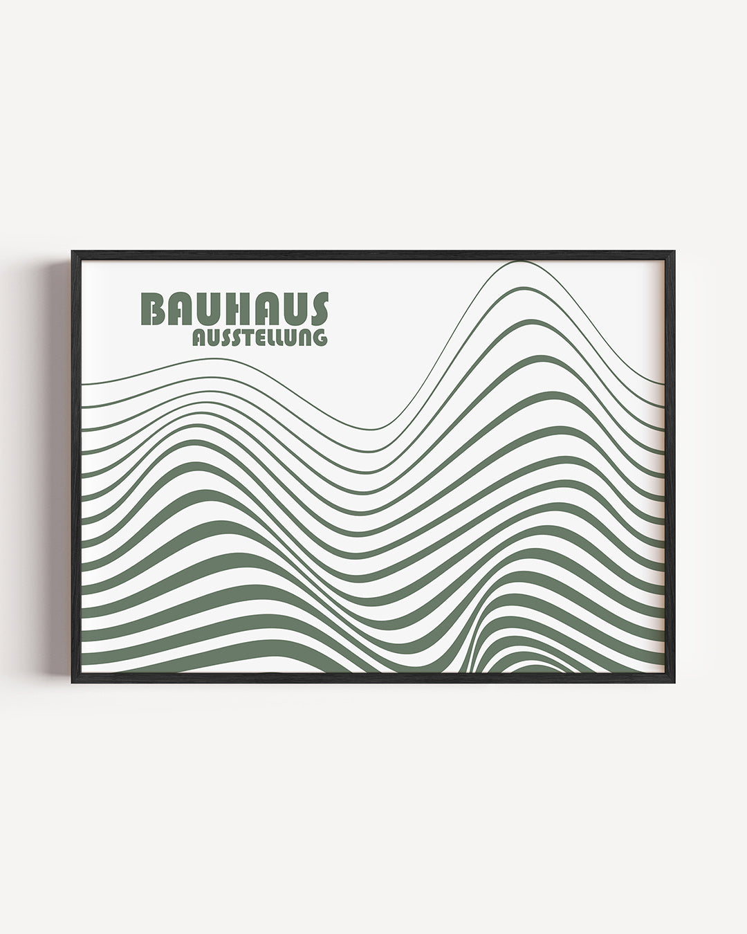 Golvend lijnenspel – liggende Bauhaus poster als wanddecoratie