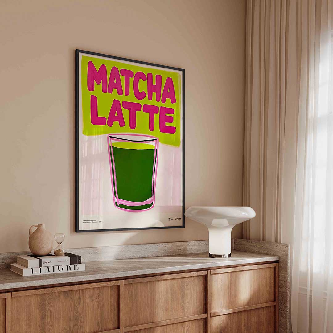 Matcha latte – urban poster in staand formaat