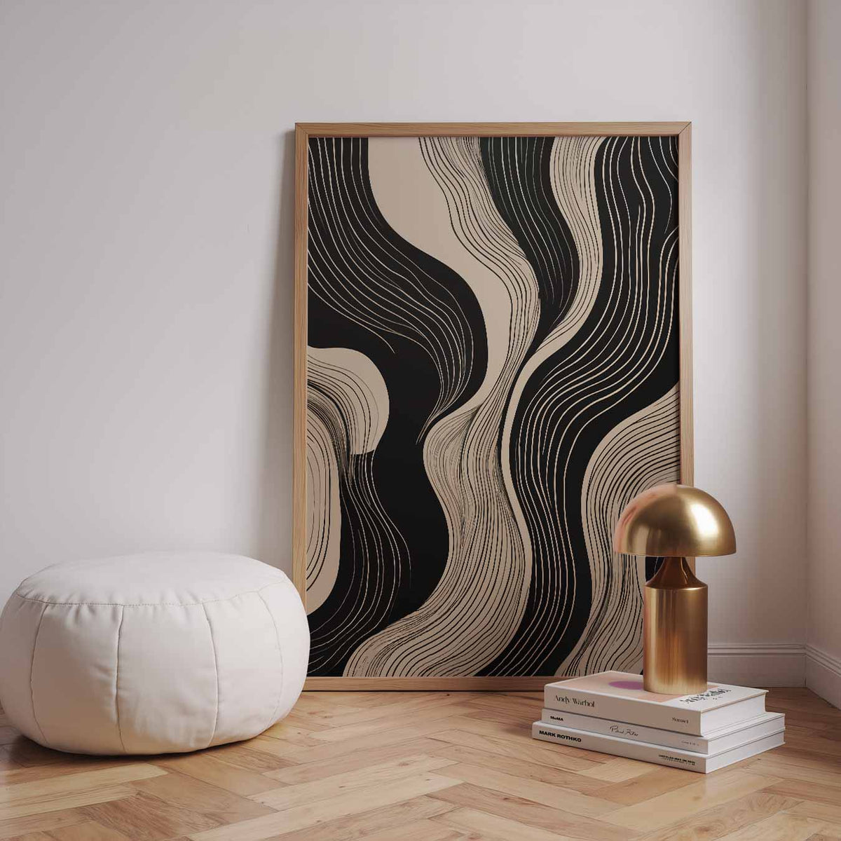 Elegante Lijnen Kunstposter – staande kleurrijke abstracte wanddecoratie van WallArtistic