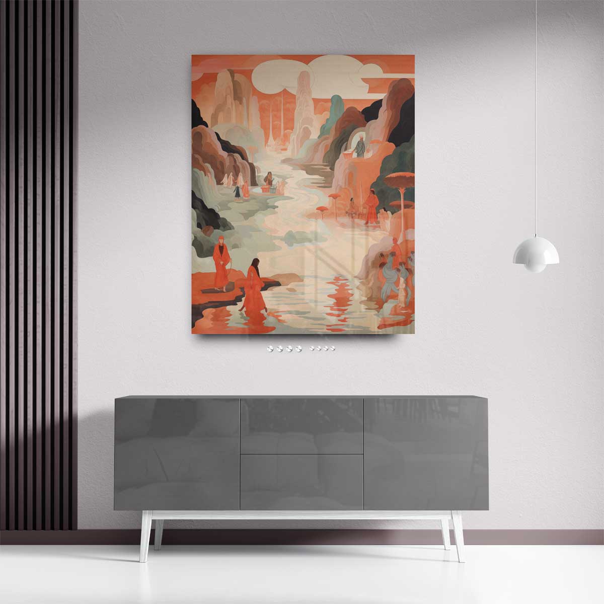 Magisch Landschap in Zachte Tinten – plexiglas kunstwerk als wanddecoratie