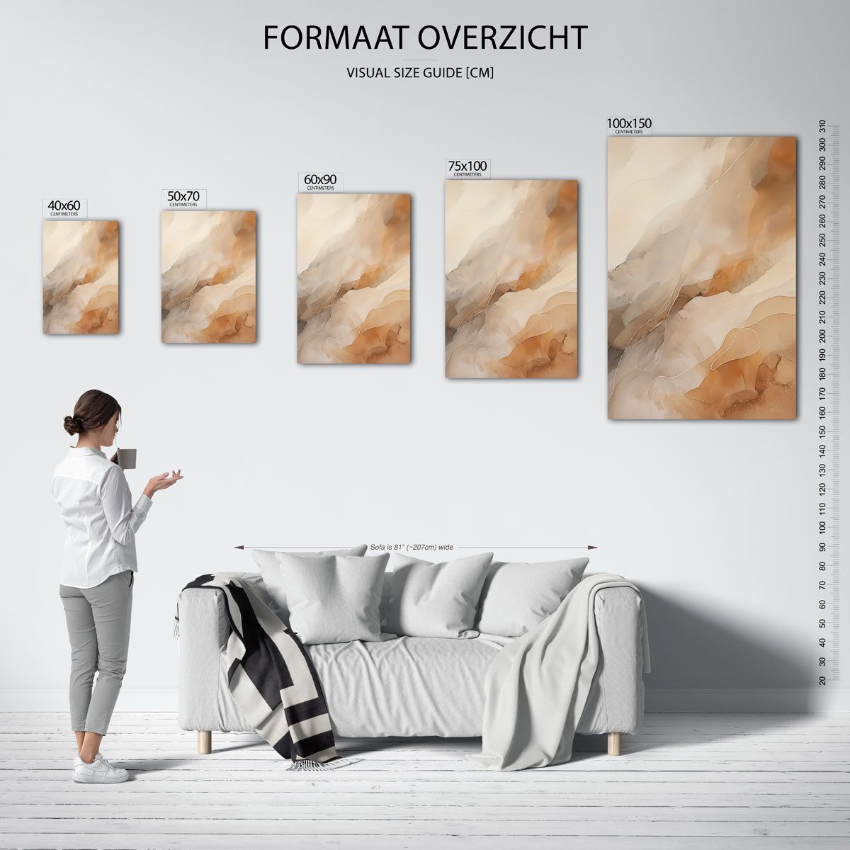 Organische aardetinten – staand wanddecoratie kunstwerk
