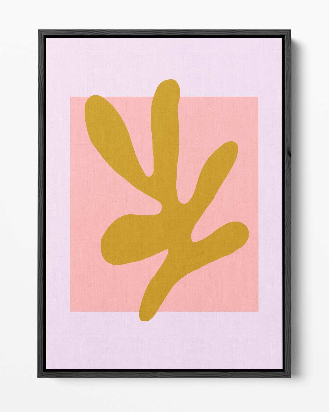 Abstracte Vormen in Oker en Roze – portret kunstwerk als wanddecoratie