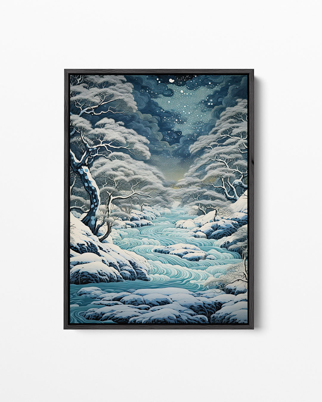 Golvende winterlandschap – staand wanddecoratie kunstwerk