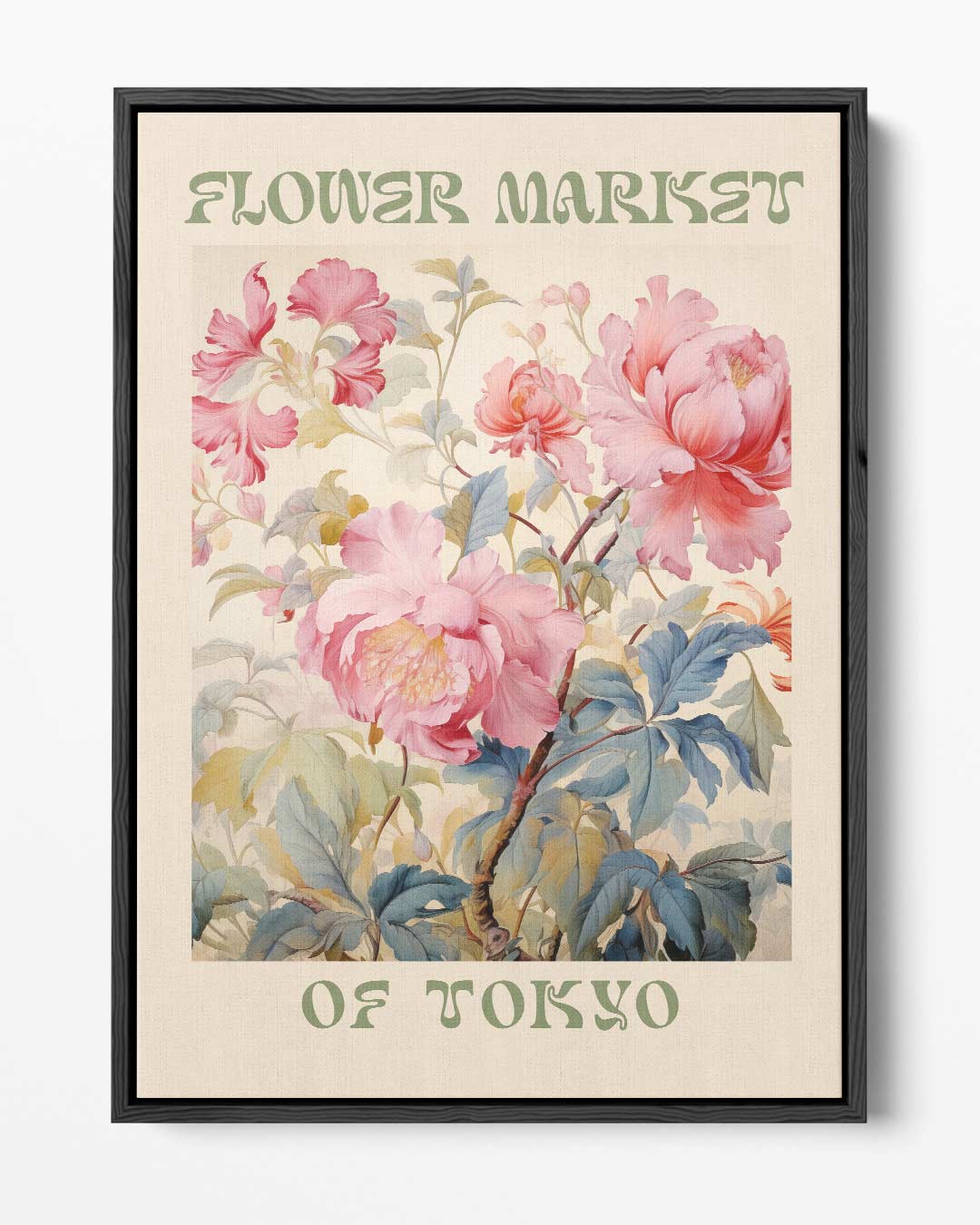 Bloemenmarkt van Tokio – portret kunstwerk als wanddecoratie