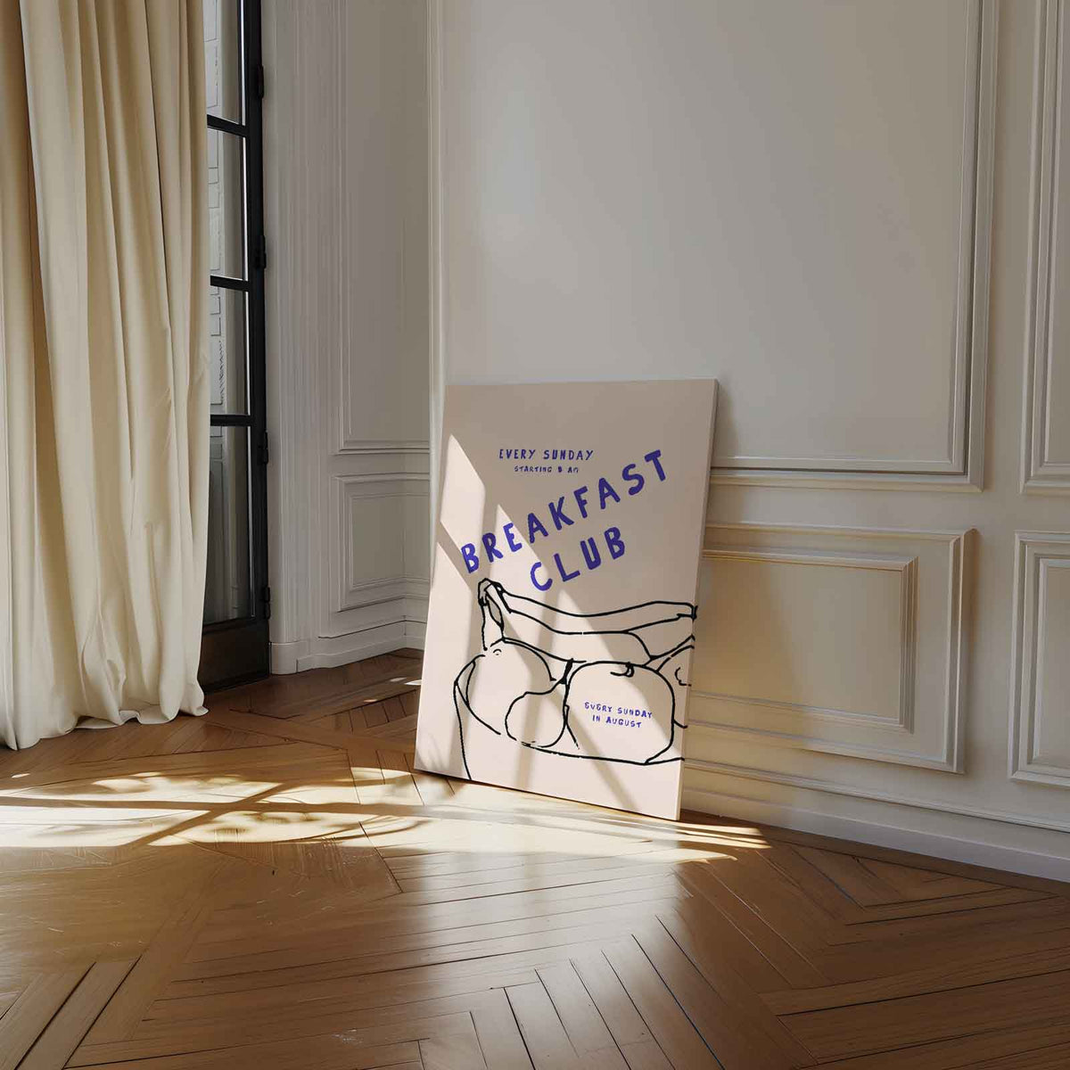 Breakfast Club Illustratie – staand kunstwerk voor modern interieur