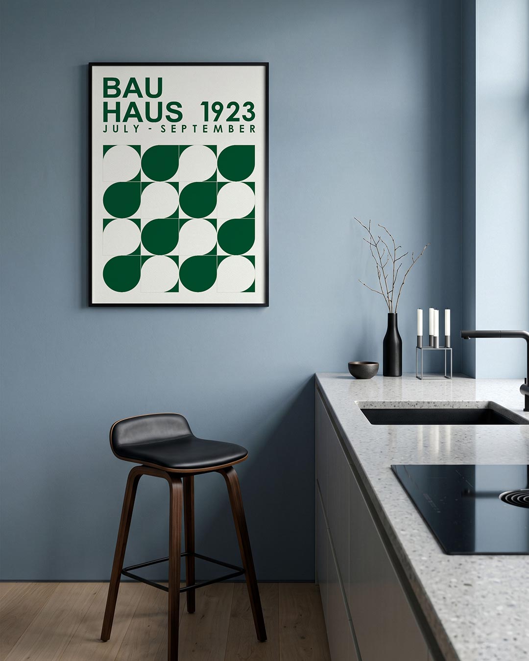 – geometrische Bauhaus poster in staand formaat
