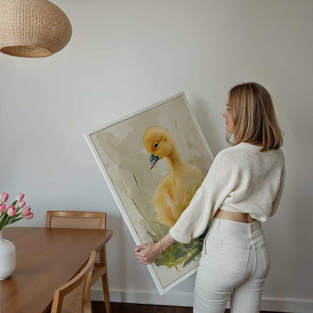 Schattige Eendekuiken Illustratie – kids poster als vrolijke staande wanddecoratie