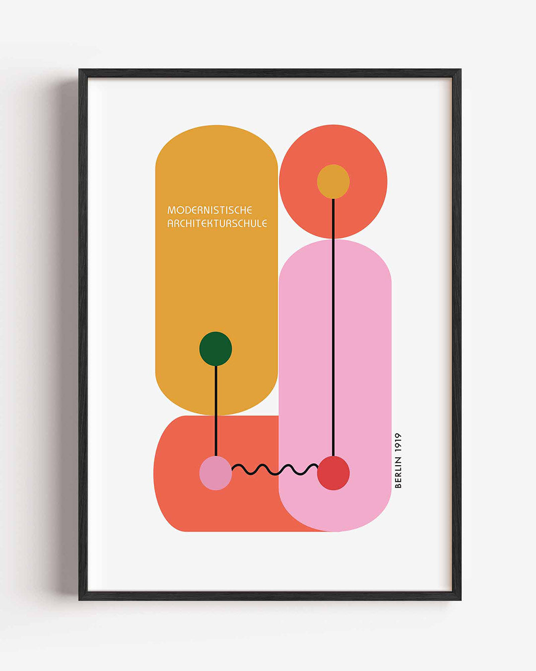 Vormen en lijnen – staande Bauhaus poster als wanddecoratie