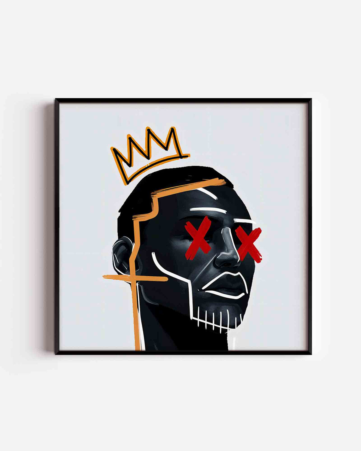 Kroon en gezicht – Pop Art vierkante poster als wanddecoratie