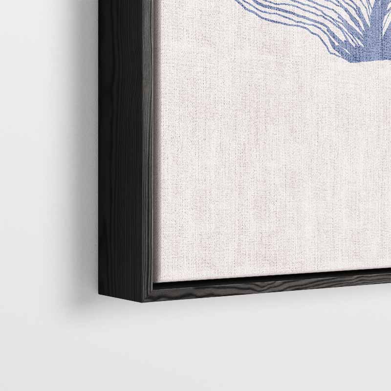 Abstracte Zeewaaiers Blauw – dibond wanddecoratie in staand formaat