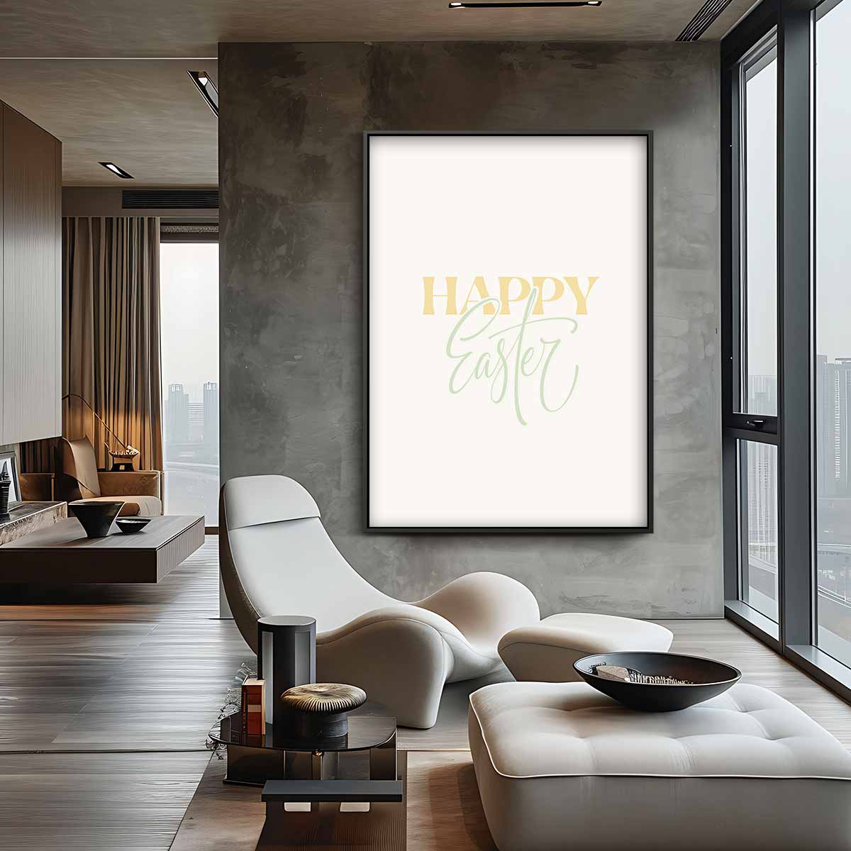 Happy Easter Poster – staand kunstwerk voor modern interieur