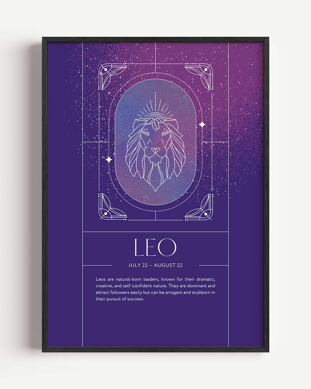 Leo Zodiac – mindful portret poster als wanddecoratie