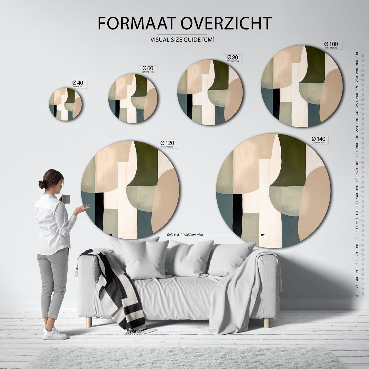 Abstracte vormen – Pop Art wandkunst als moderne muurcirkel