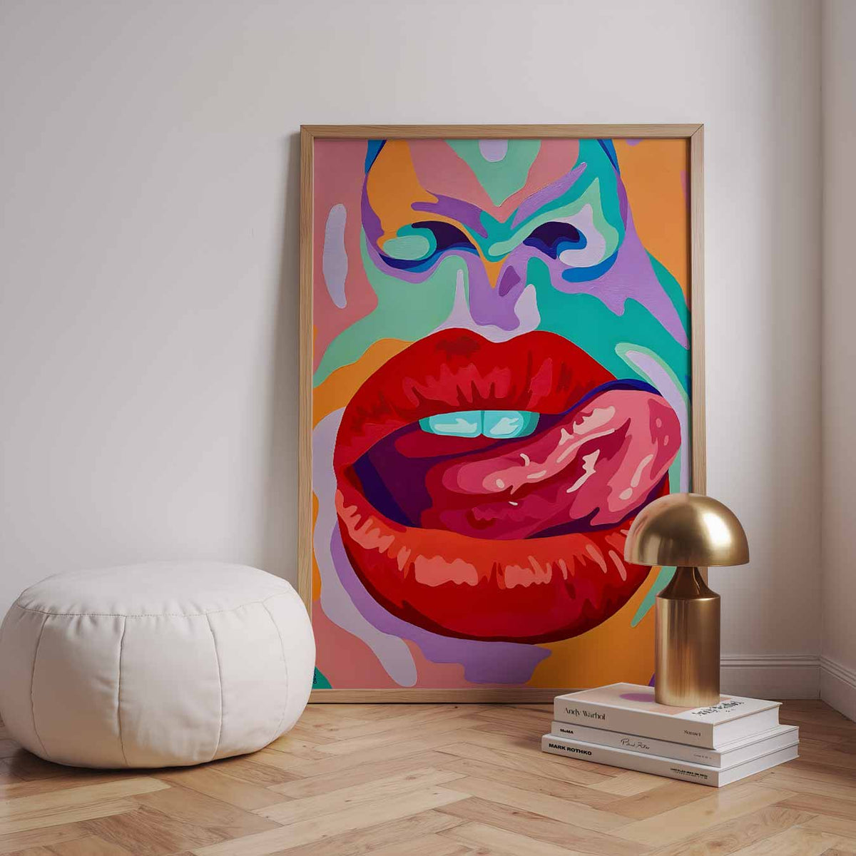 Mondkunst Pop Art – urban poster in staand formaat