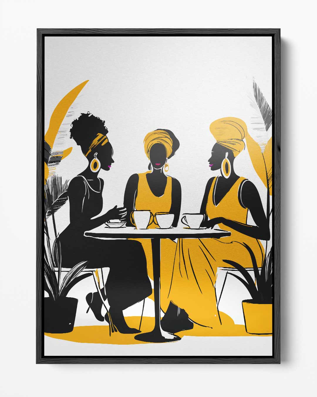 Gezellig Terras Tafereel – portret kunstwerk als wanddecoratie
