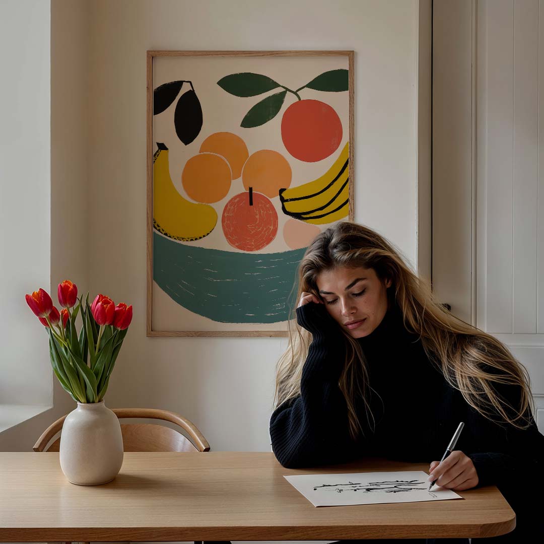 Fruitige Vibes – culinaire wandkunst als portret poster