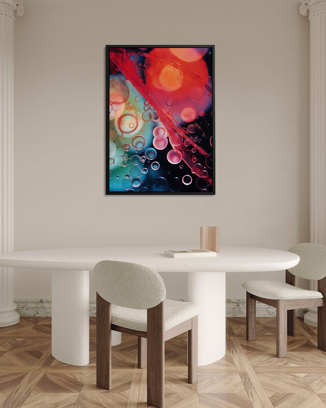 Kleurrijke bellen – alternatieve weergave van het kunstwerk