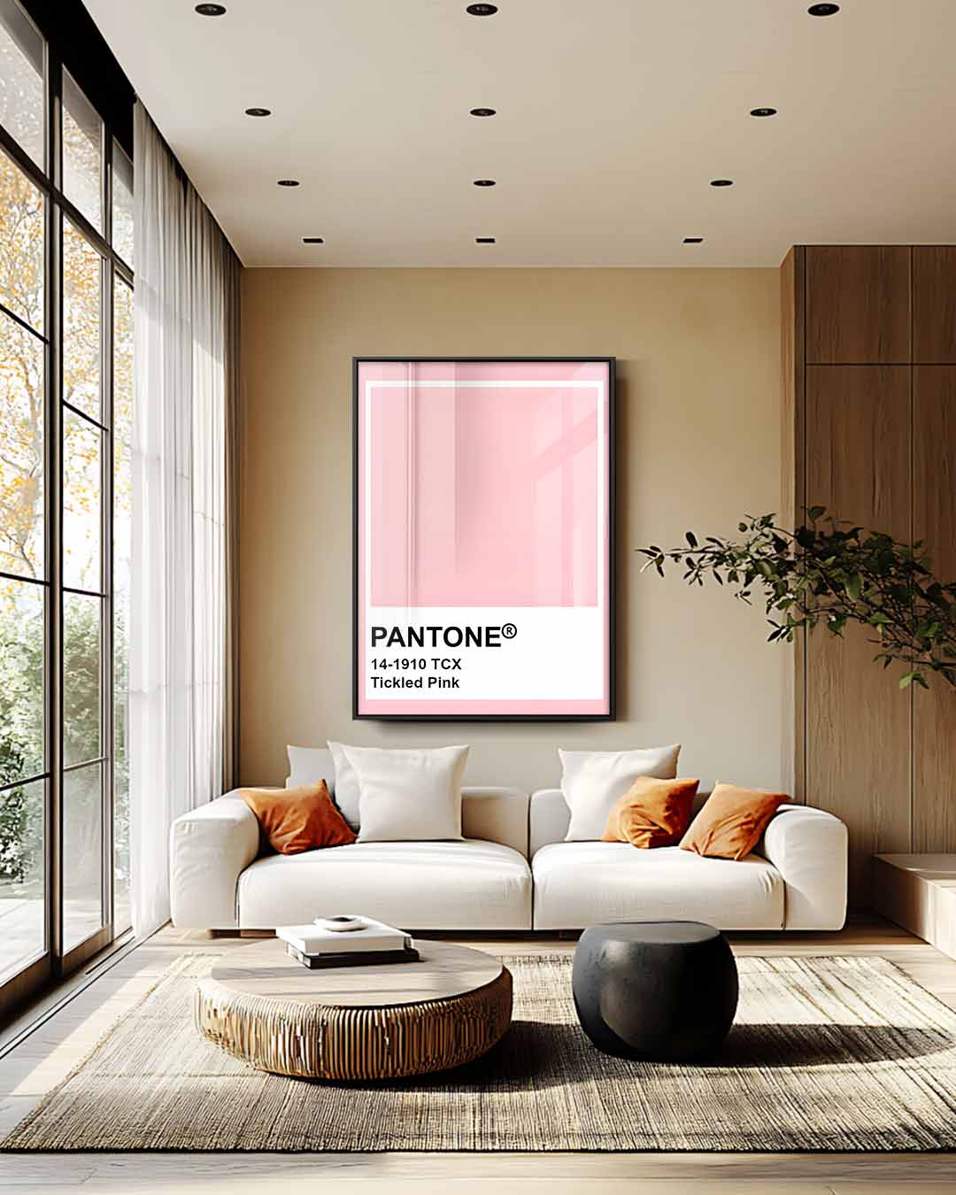 Zachtroze Expressie – staand kunstwerk voor modern interieur