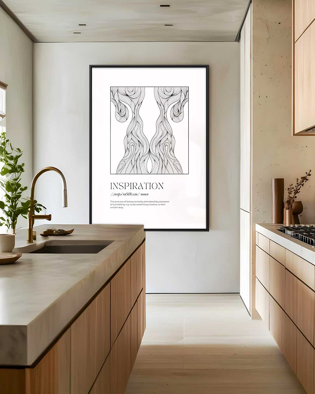Inspiratie in Lijnen – modern portret kunstwerk van WallArtistic