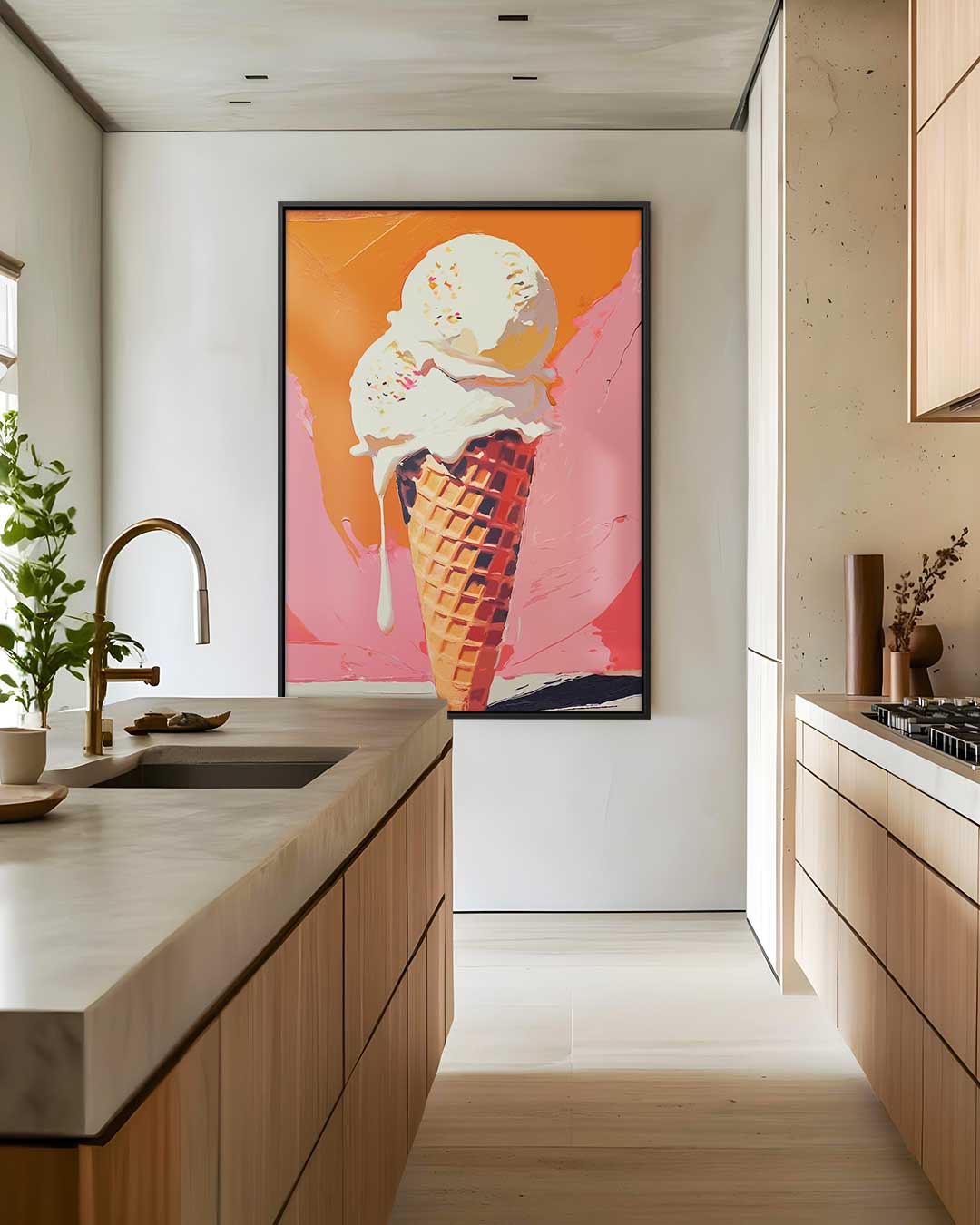 Verrukkelijke IJscone in Kunst – staand kunstwerk voor modern interieur
