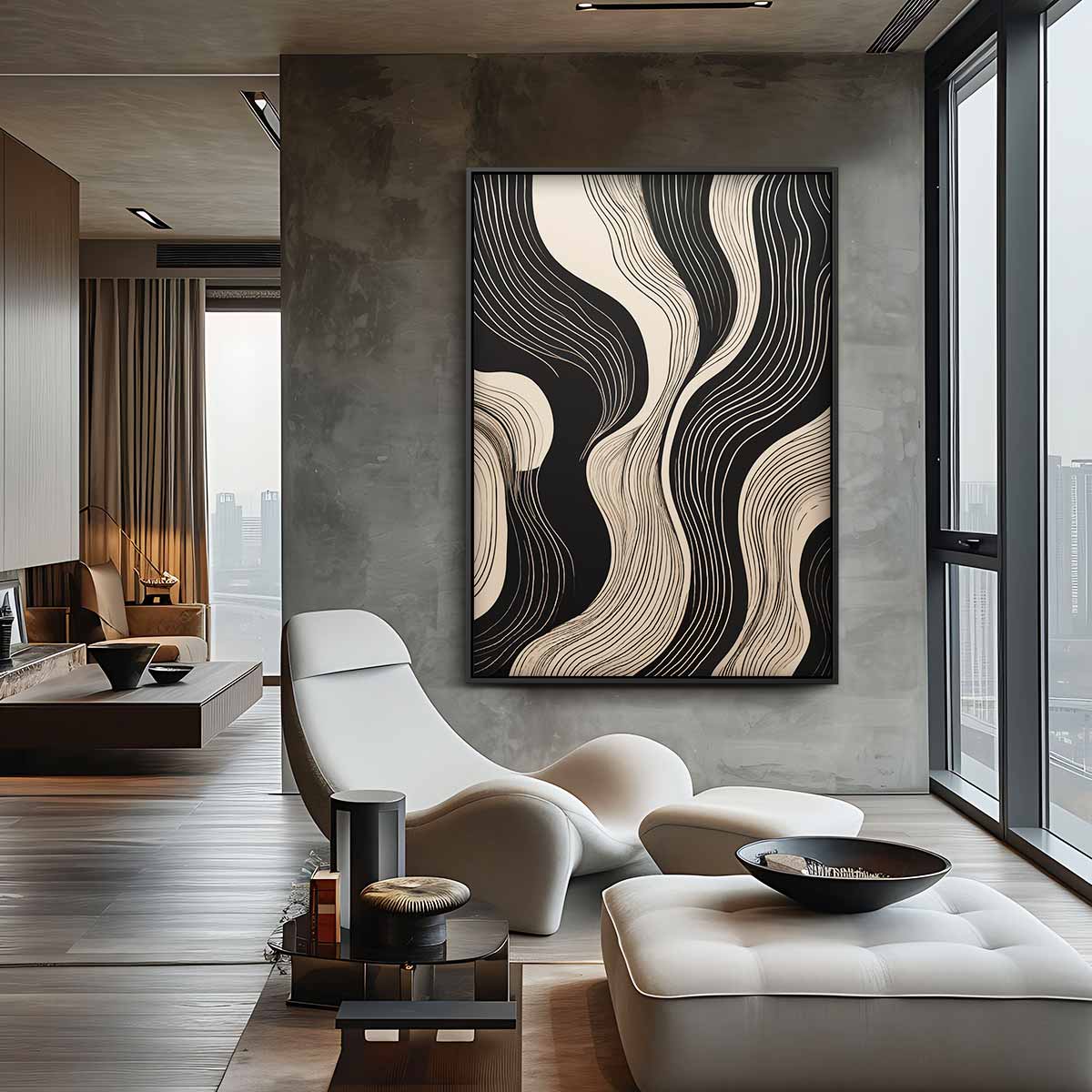 Golvende Elegantie – canvas wanddecoratie in portret formaat