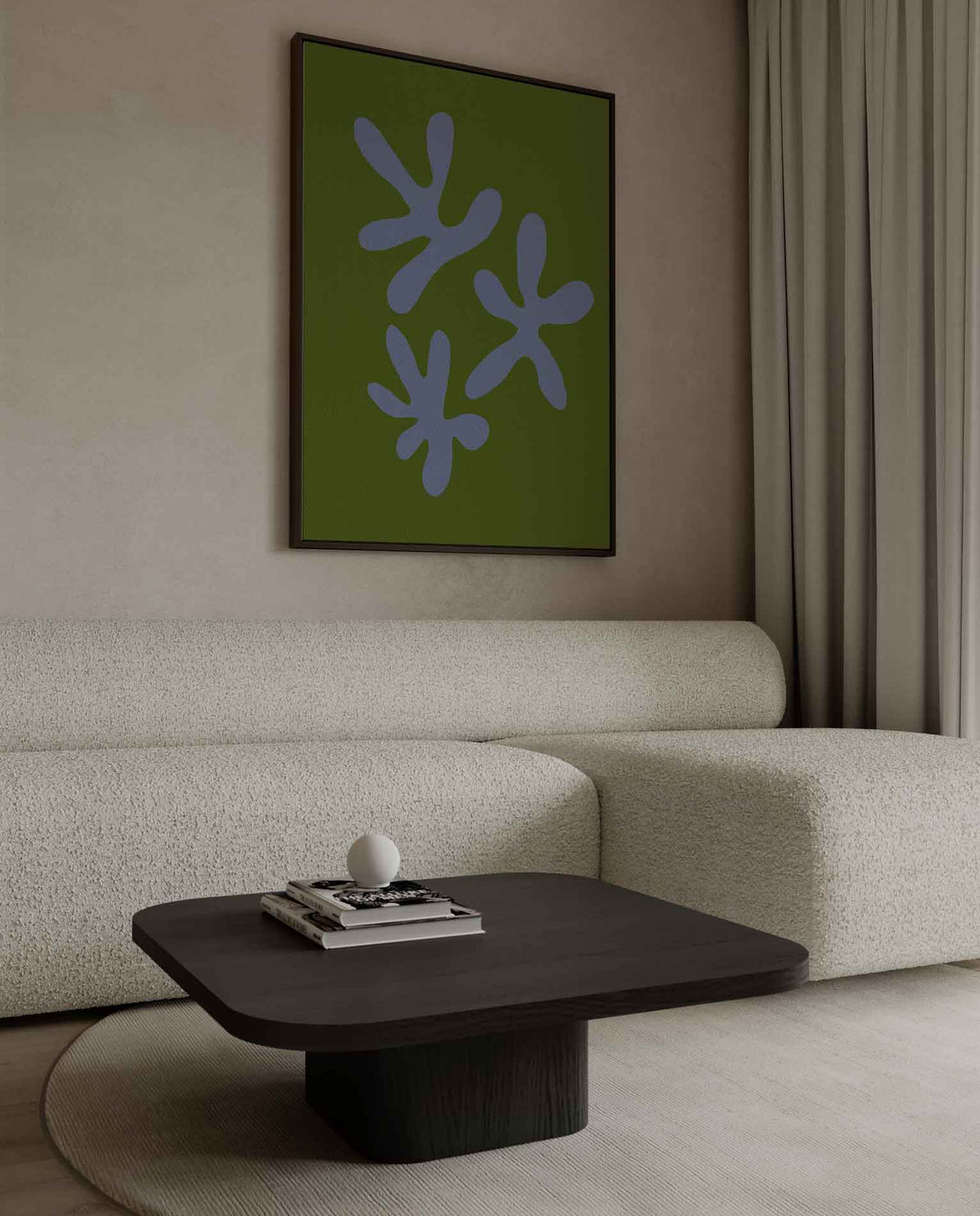 Vrolijke Vormen Op Groen – dibond kunstwerk als wanddecoratie