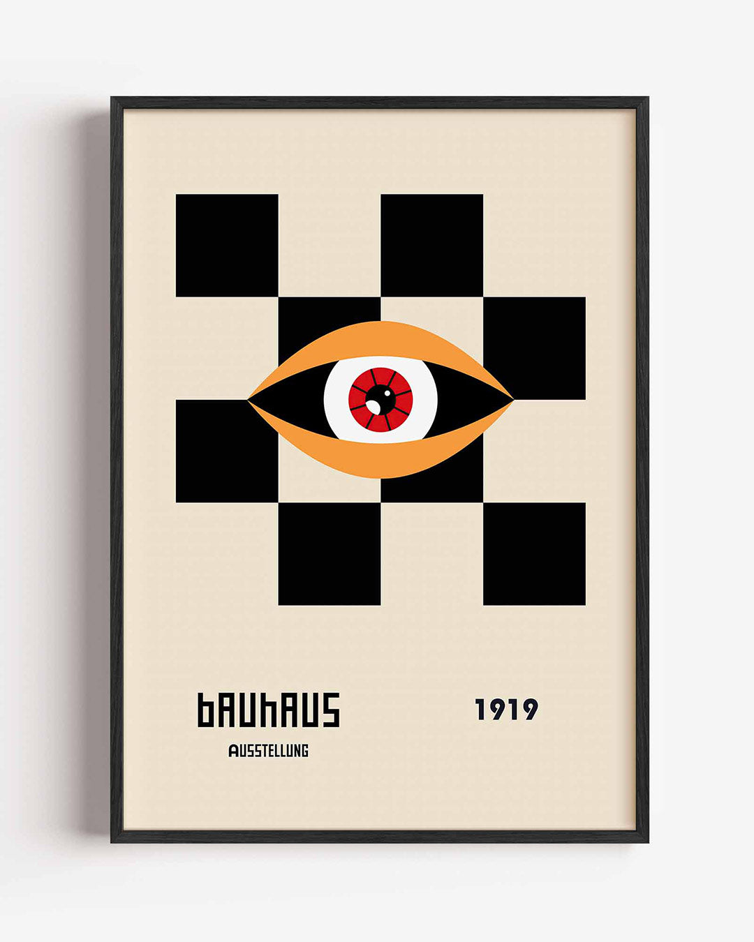 Oog en vlakken – staande Bauhaus poster als wanddecoratie