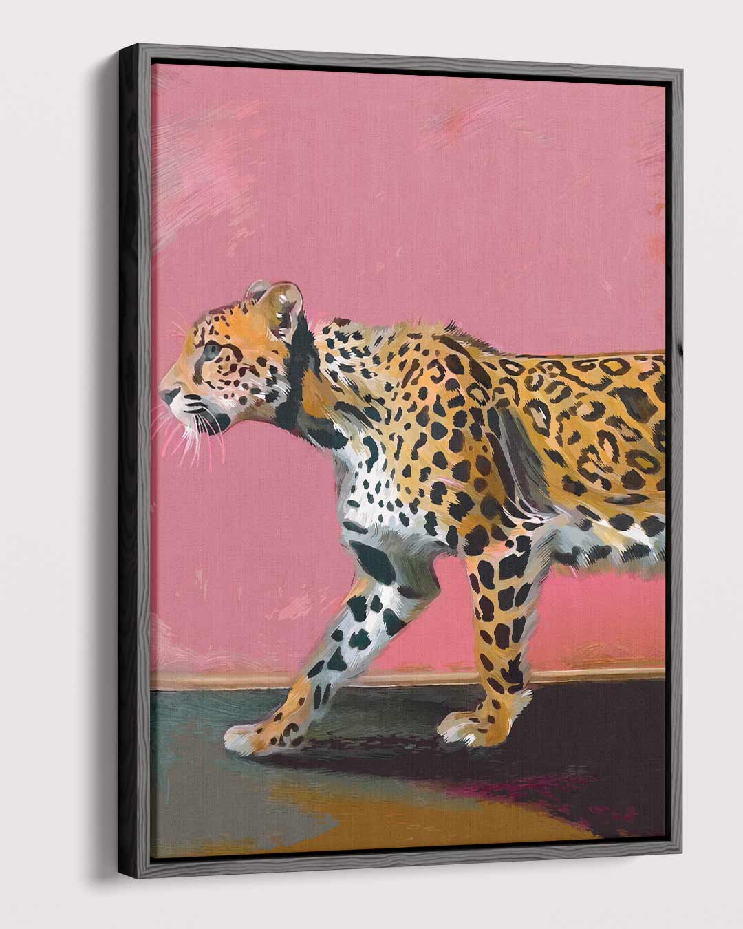 Wandeling van een Luipaard – dibond kunstwerk als wanddecoratie
